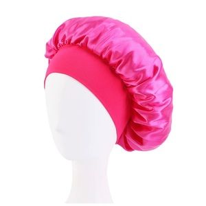 Satin, Wide Band, hot pink, hair bonnets.